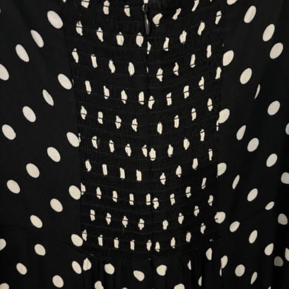 Reformation Black and White Polka Dot Midi  Bryson Dress - Picture 9 of 9